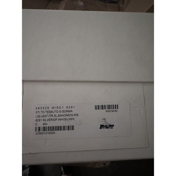 Alexander McQueen Metallic Mid Ankle Sneakers Silver & White Booties - Picture 5 of 9